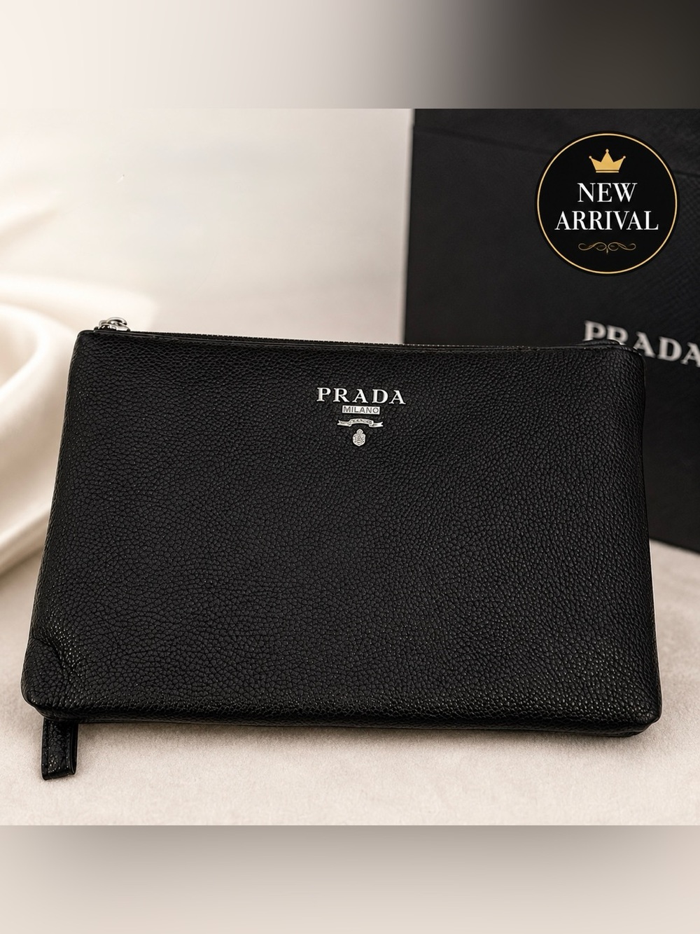 🆕 🖤 Black Leather Zip Pouch / Clutch 🖤🆕